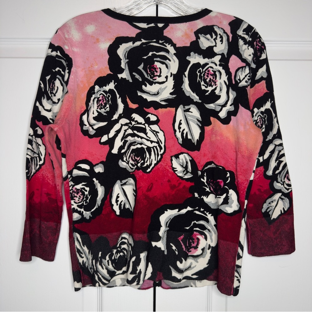 White House Black Market Floral Cardigan Sweater Women’s Small Button Front - Picture 4 of 7